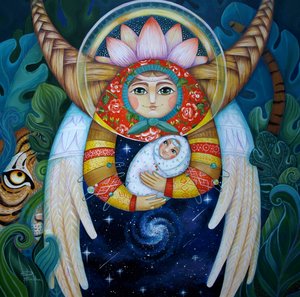 Cosmic Mother and Child by Aleksandra Paranchenko