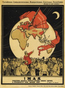 The 1st of May. Workers Have Nothing to Lose, But They Have the Whole World to Win by Alexander Petrovich Apsit, 1919 by Aleksandrs Apsit