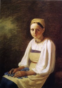 A Peasant Girl with Cornflowers by Aleksei Gavrilovich Venetsianov