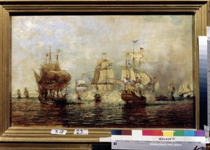 Great Northern War: The First Russo-Swedish Naval Battle of Osel Island by Aleksei Petrovich Bogolyubov