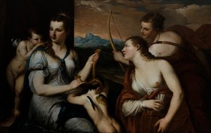 Venus blindfolding Cupid by Alessandro (1588 1648) Varotari