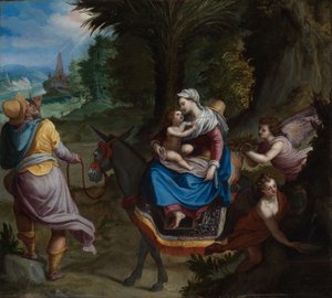 The Flight into Egypt by Alessandro Allori