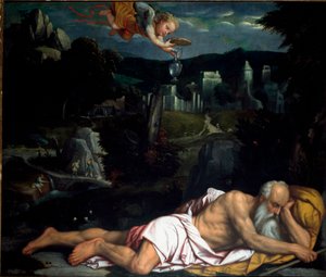 Elijah asleep by Alessandro Bonvicino Moretto