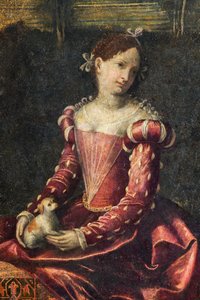 Portrait of a noblewoman (detail) by Alessandro Bonvicino Moretto