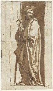 Standing Saint in a Niche (John the Baptist?) by Alessandro Casolani (possibly)