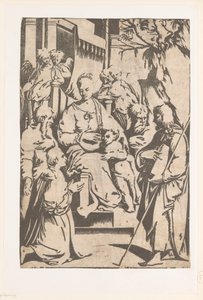 Mary with Child Surrounded by Saints