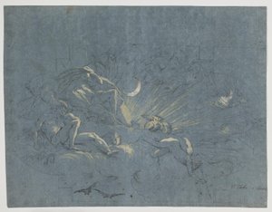 Selene and Endymion, Design for a Ceiling Painting by Alessandro Gherardini