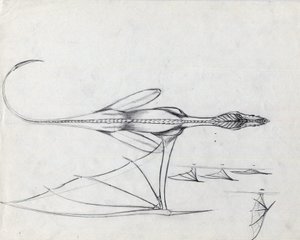 Legendary animal for fantasy illustration: study for a dragon by Alessandro Lonati