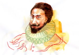 Portrait of Miguel de Cervantes Saavedra by Alessandro Lonati