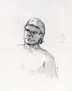 Portrait of a pirate (privateer) or bust of a sailor
