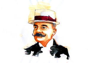 Portrait of the Italian writer Emilio Salgari