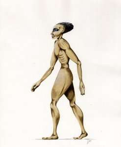 Science fiction illustration: an alien from the planet Mars to the conquest of space by Alessandro Lonati