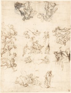 A Compartmented Ceiling with Allegories and Myths by Alessandro Maganza