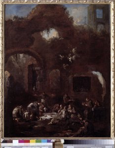 Capuchin Friars at Table Among the Ruins