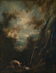 Saint Jerome in a Landscape by Alessandro Magnasco