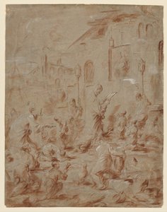 Worshippers at a Street Shrine by Alessandro Magnasco