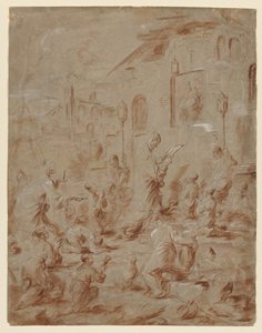 Worshippers at a Street Shrine by Alessandro Magnasco
