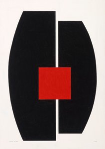Red Square on Black by Alex Dunn