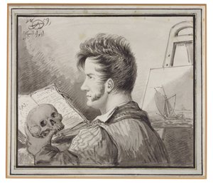 Self-portrait as a Young Man with Skull