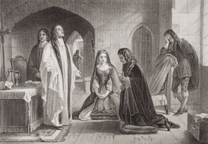 Lord William Russell receiving the sacrament prior to his execution on 21st July 1683, from 