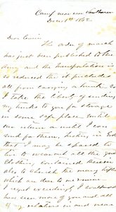 Letter signed A.E. Steen, camp near Van Buren, to his cousin Mrs. Mary Walker, Van Buren, Ark., December 1, 1862 by Alexander Early Steen