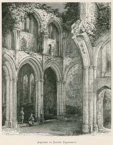 Netley Abbey, Arches in South Transept (engraving) by Alexander Francis Lydon