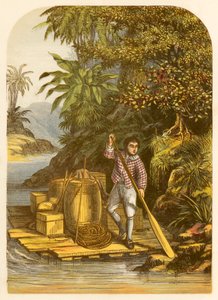 Robinson Crusoe by Means of a Raft Saves Many Useful Articles from the Ship