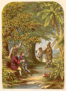 Robinson Crusoe Surprising the Three Englishmen by Alexander Francis Lydon