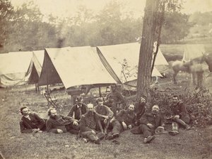 Group at Headquarters of the Army of the Potomac, Antietam, October 1862 by Alexander Gardner