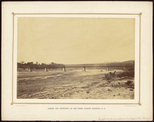 Turnpike Bridge across the Kaw River near Wyandotte, Kansas by Alexander Gardner