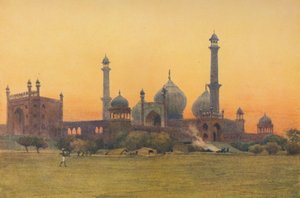 The Jumma Musjid, Delhi - At Sunset by Alexander Henry Hallam Murray