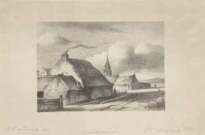 Houses and a Church Tower in Katwijk by Alexander Hieronymus Bakhuyzen (II)