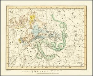 1822 - Ursa Minor - Little Bear also Showing Cassiopeia, Draco & Cepheus by Alexander Jamieson