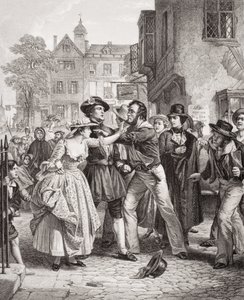 The Press Gang Seizing a Waterman on Tower Hill on the Morning of His Marriage Day, from 