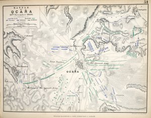 Map of the Battle of Ocana, published by William Blackwood and Sons, Edinburgh and London, 1848 by Alexander Keith Johnston