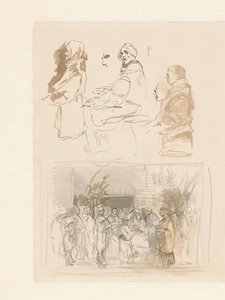 Several Figures and a Funeral Procession