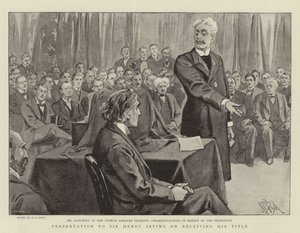 Presentation to Sir Henry Irving on receiving his Title