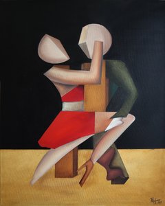 Passionate Cubist Embrace