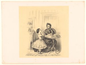 Interior with a Girl Handing a Book to Her Mother by Alexander Ver Huell