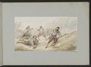 Landscape with Dueling Men by Alexander Ver Huell