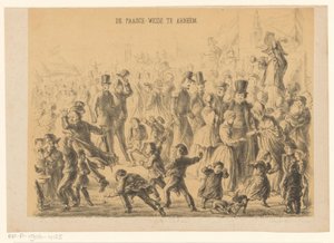 People on the Easter Meadow in Arnhem by Alexander Ver Huell