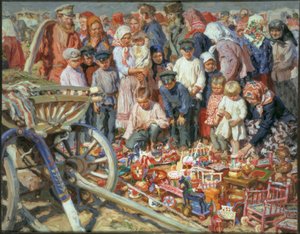 Toy Seller at the Fair by Alexander Viktorowitsch Morawow