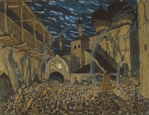 Stage Design for the Opera The Pskov Maiden by N. Rimsky-Korsakov by Alexander Yakovlevich Golovin