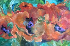 Vibrant Orange Poppies by Alexandra Higgins