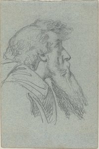 Bearded Man Looking Up / Cloaked Figure with Raised Arms by Alexandre Bida