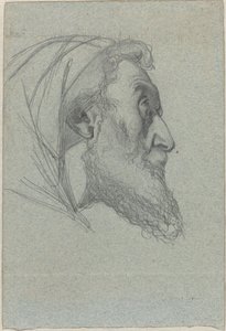 Bearded Man in Profile (recto) / Woman Looking Up (verso)