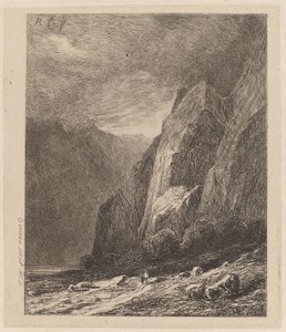 Cliffs in a Storm by Alexandre Calame
