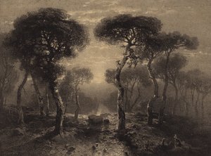 Landscape with trees by Alexandre Calame