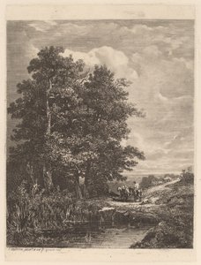 Riders by a Pond by Alexandre Calame