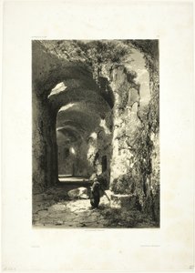 Ruin of an Amphitheatre at Pouzzoles (Kingdom of Naples) (plate 9 from Oeuvres de A. Calame)